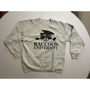 VTG Y2K Resident Evil Raccoon‎ University Sweatshirt Gray Raglan Crewneck M
